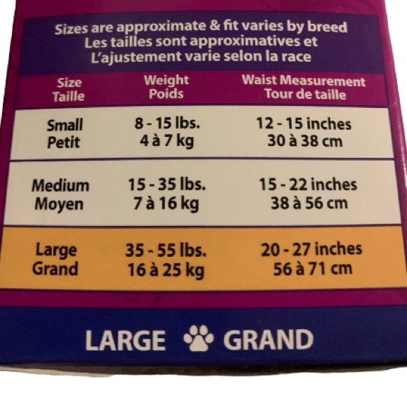 NWT- Male Pooch Pants 35-55 Pounds(20”-27”)Large/Grand Reusable Dog Wrap. - Picture 4 of 4